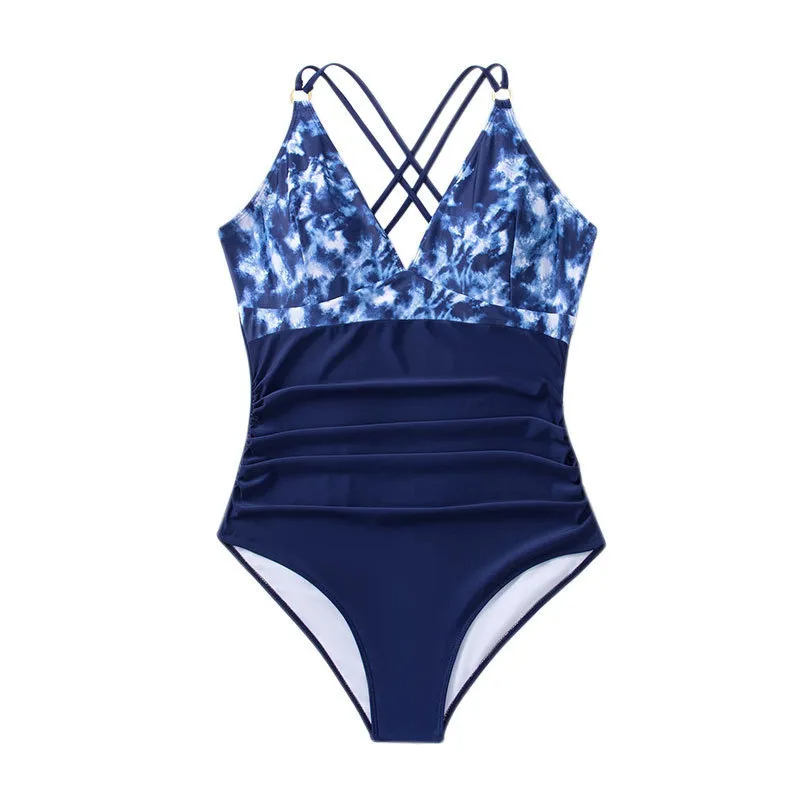 3AB7B10 Lisa V-Neck Printed Swimsuit