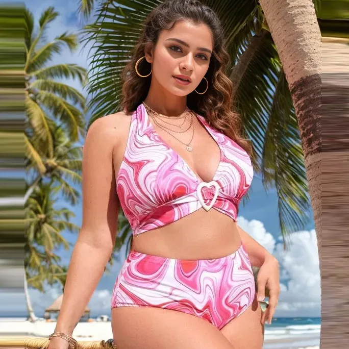 3AB2713 Rosy Sexy Simi Print Swimsuit