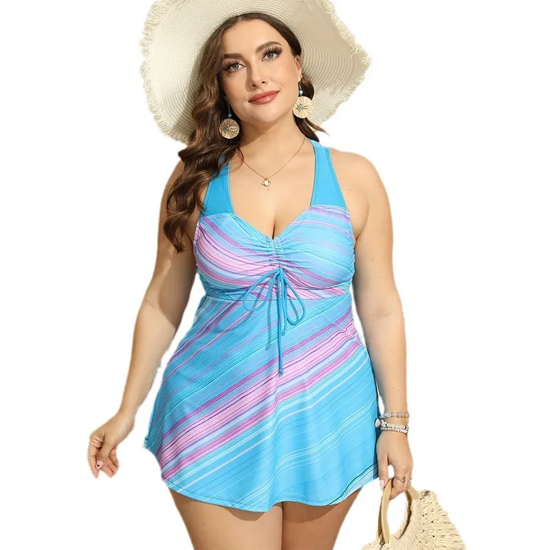 3AB2DA Sonia Fashion Sexy Stripe Printed Swimsuit